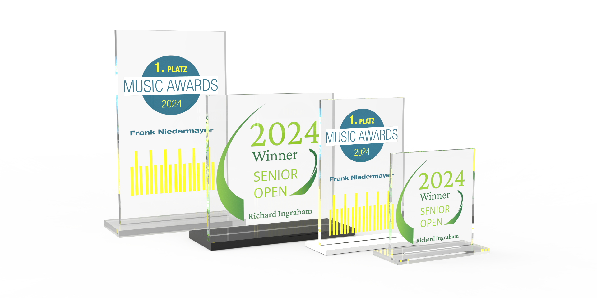 Übersicht Eremit Standard und Budget Acrylglas Awards